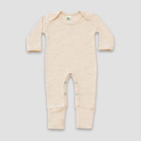 Luxe Baby One (Option: Piece Footed Sleep N Play with Fold Over Mittens – Polyester Cotton Blend Oatmeal 612M)