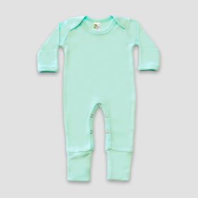 Baby One (Option: Piece Pajamas With Fold Over Mittens & Footies – Polyester Cotton Blend Mint Newborn)
