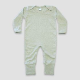 Luxe Baby One (Option: Piece Footed Sleep N Play with Fold Over Mittens – Polyester Cotton Blend Sage Heather 612M)