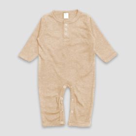 Luxe Baby One (Option: Piece Henley Pajamas – Polyester Cotton Blend Oatmeal 36M)