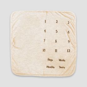 Baby Milestone Blankets (Option: PolyCotton Blend Oatmeal)