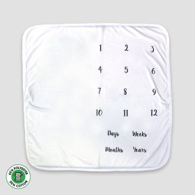 Baby Milestone Blankets (Option: PolyCotton Blend White)