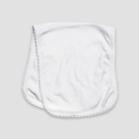 Baby Scallop Burp Cloth – 2 (Option: Ply – Polyester Cotton Blend White)