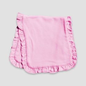 Baby Ruffle Burp Cloths – 2 (Option: Ply – Polyester Cotton Blend Pink)