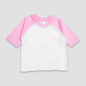 Baby Raglan T (Option: Shirts – Polyester Cotton Blend White/Pink 1824M)