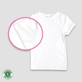 Baby Girls Scallop Trim T (Option: Shirts – White – Polyester Cotton Blend 612M)