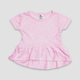 Luxe Baby Girls Short Sleeve Peplum Tops (Option: Pink  PolyesterCotton Blend 1218M)