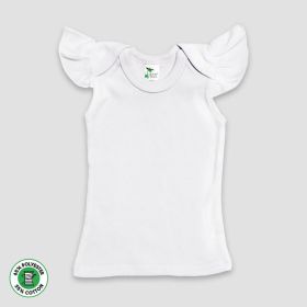 Baby Girls Flutter Angel Sleeve Top (Option: Polyester Cotton Blend 0)