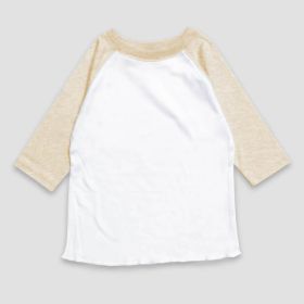 Youth Raglan T (Option: Shirts  Polyester Cotton Blend White/Oatmeal S)