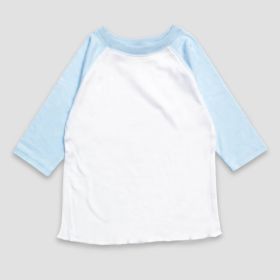 Youth Raglan T (Option: Shirts  Polyester Cotton Blend White/Blue M)