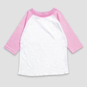 Youth Raglan T (Option: Shirts  Polyester Cotton Blend White/Pink M)