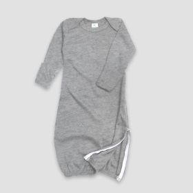Baby Sleep Gowns With Side (Option: Zipper – Polyester Cotton Blend Heather Gray)