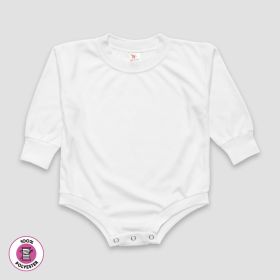 Baby Long Sleeve Bubble Romper for Sublimation (Option: 100% Polyester White 18)
