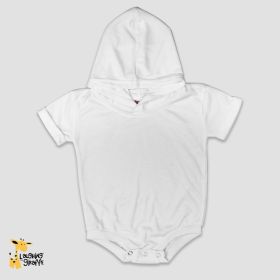 Rolled Short Sleeve Hooded Bubble Romper (Option: 100% Polyester 1218M)