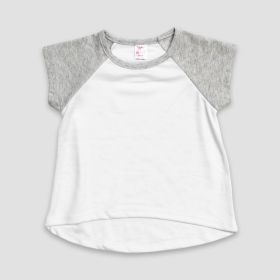 Toddler Short Sleeve Raglan High (Option: Low – Heather Gray  100% Polyester White/Heather Gray 5T)