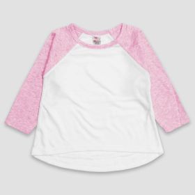 Toddler Long Sleeve Raglan High (Option: Low Top – Cotton Candy Pink  100% Polyester White/Pink 2T)