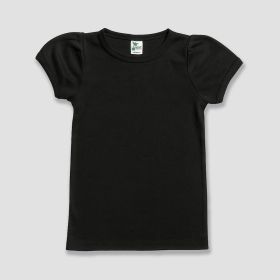 Toddler Girls Puff Short Sleeve T (Option: Shirt – Polyester Cotton Blend Black 2T)