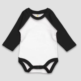 Baby Raglan One (Option: Piece Onesies  Long Sleeves  Premium 100% Cotton White/Black 03M)