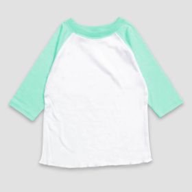Toddler Raglan T (Option: Shirts  Polyester Cotton Blend White/Mint 3T)