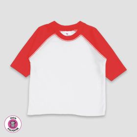 Baby Raglan Baseball T (Option: Shirts – 100% Polyester White/Red 1824M)
