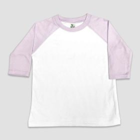 Toddler Raglan T (Option: Shirts  Polyester Cotton Blend White/Lilac 2T)