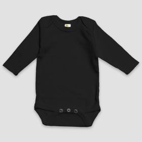 Baby Long Sleeve One (Option: Piece Onesies – Premium 100% Cotton Black 03M)