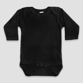 Baby Long Sleeve One (Option: Piece Onesies – Polyester Cotton Blend Black 1218M)