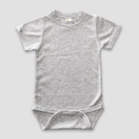 Baby Short Sleeve One (Option: Piece Onesies  Crew Neck – Polyester Cotton Blend Heather Gray 03M)