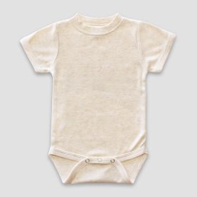 Baby Short Sleeve One (Option: Piece Onesies  Crew Neck – Polyester Cotton Blend Oatmeal 1218M)