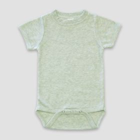 Baby Short Sleeve One (Option: Piece Onesies  Crew Neck – Polyester Cotton Blend Sage Heather 1218M)