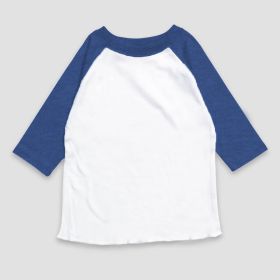 Toddler Raglan T (Option: Shirts  Polyester Cotton Blend White/Denim Heather 5T)