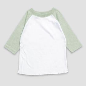 Toddler Raglan T (Option: Shirts  Polyester Cotton Blend White/Sage Heather 5T)