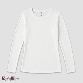 Women’s White Long Sleeve T (Option: Shirts – 100% Polyester S)