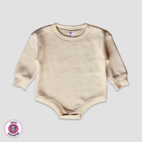 Baby Long Sleeve Fleece Bubble Romper (Option: 100% Polyester Natural 3)