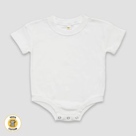 Rolled Short Sleeve Baby Bubble Rompers (Option: Premium 100% Cotton Natural 03M)