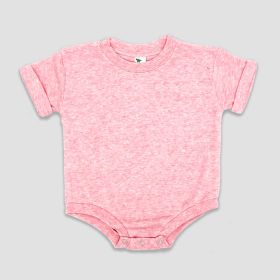 Luxe Rolled Short Sleeve Baby Bubble Rompers (Option: Polyester Cotton Blend Cotton Candy Pink 12)