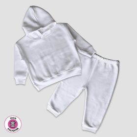 Toddler Fleece Jogger Pants and Hoodie Set (Option: 100% Polyester White 2T)