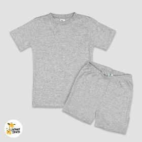 Luxe Toddler Short Sleeve T (Option: Shirt and Shorts Set  PolyesterCotton Blend Heather Gray 5T)
