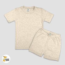 Luxe Toddler Short Sleeve T (Option: Shirt and Shorts Set  PolyesterCotton Blend Oatmeal 3T)