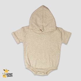 Luxe Rolled Short Sleeve Hooded Bubble Rompers – Polyester (Option: Cotton Blend 03M)
