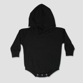 Long Sleeve Baby Hooded Bubble Rompers – Black (Option: PolyesterCotton Blend 1218M)