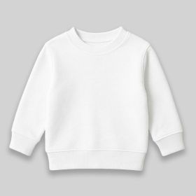 Youth Fleece Crewneck Sweatshirts (Option: 100% Polyester White L)