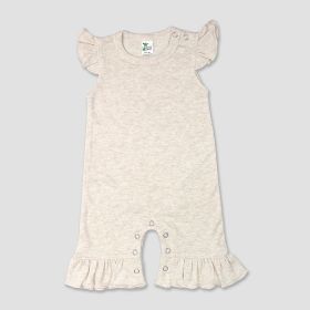 Luxe Baby Girl Flutter Sleeve Jumpsuits – Polyester (Option: Cotton Blend 36M)