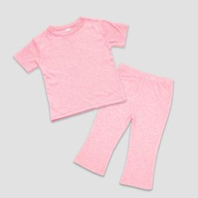 Luxe Baby Flare Pants and Short Sleeve T (Option: Shirt Set Cotton Candy Pink 36M)