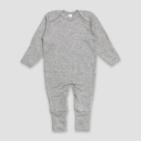 Luxe Baby One (Option: Piece Footed Sleep N Play with Fold Over Mittens – Polyester Cotton Blend Heather Gray Newborn)