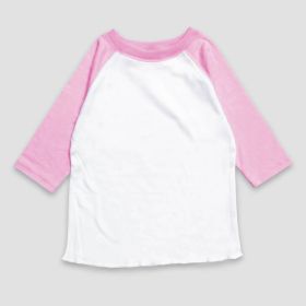 Toddler Raglan T (Option: Shirts  Polyester Cotton Blend White/Pink 5T)