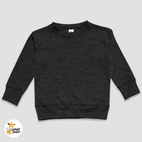 Luxe Toddler Long Sleeve Crew Neck Pullover Shirts (Option: Polyester Cotton Blend Black Heather 4T)