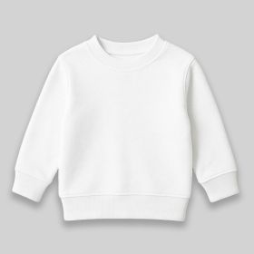 Toddler Fleece Crewneck Sweatshirts (Option: 100% Polyester White 4T)